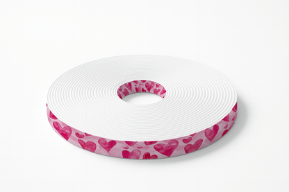 L'atelier du Fourmilier BioThane imprimé au mètre BioThane imprimé – Cœurs aquarelle roses