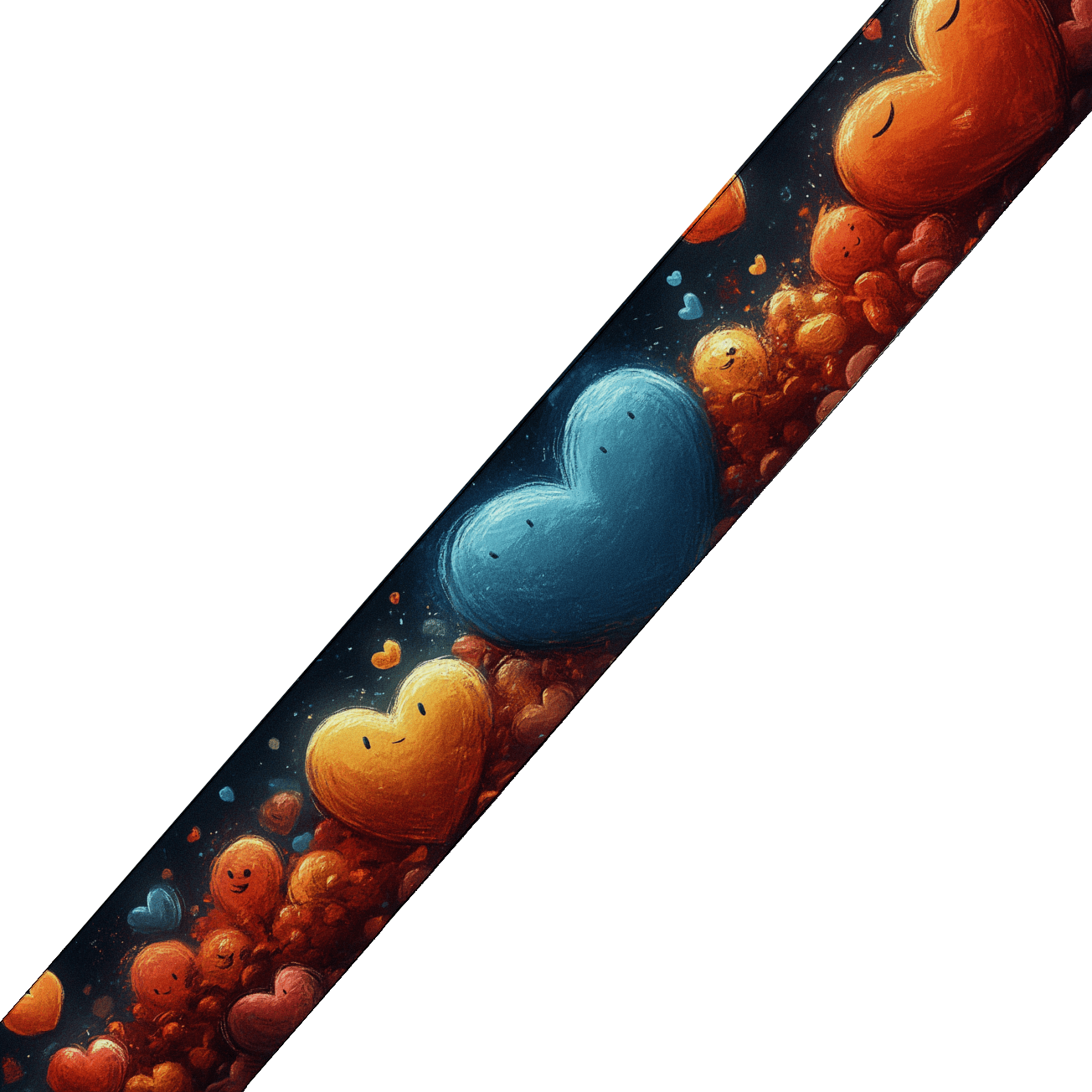 L'atelier du Fourmilier BioThane imprimé au mètre BioThane imprimé – Cœurs joyeux multicolores sur fond galactique