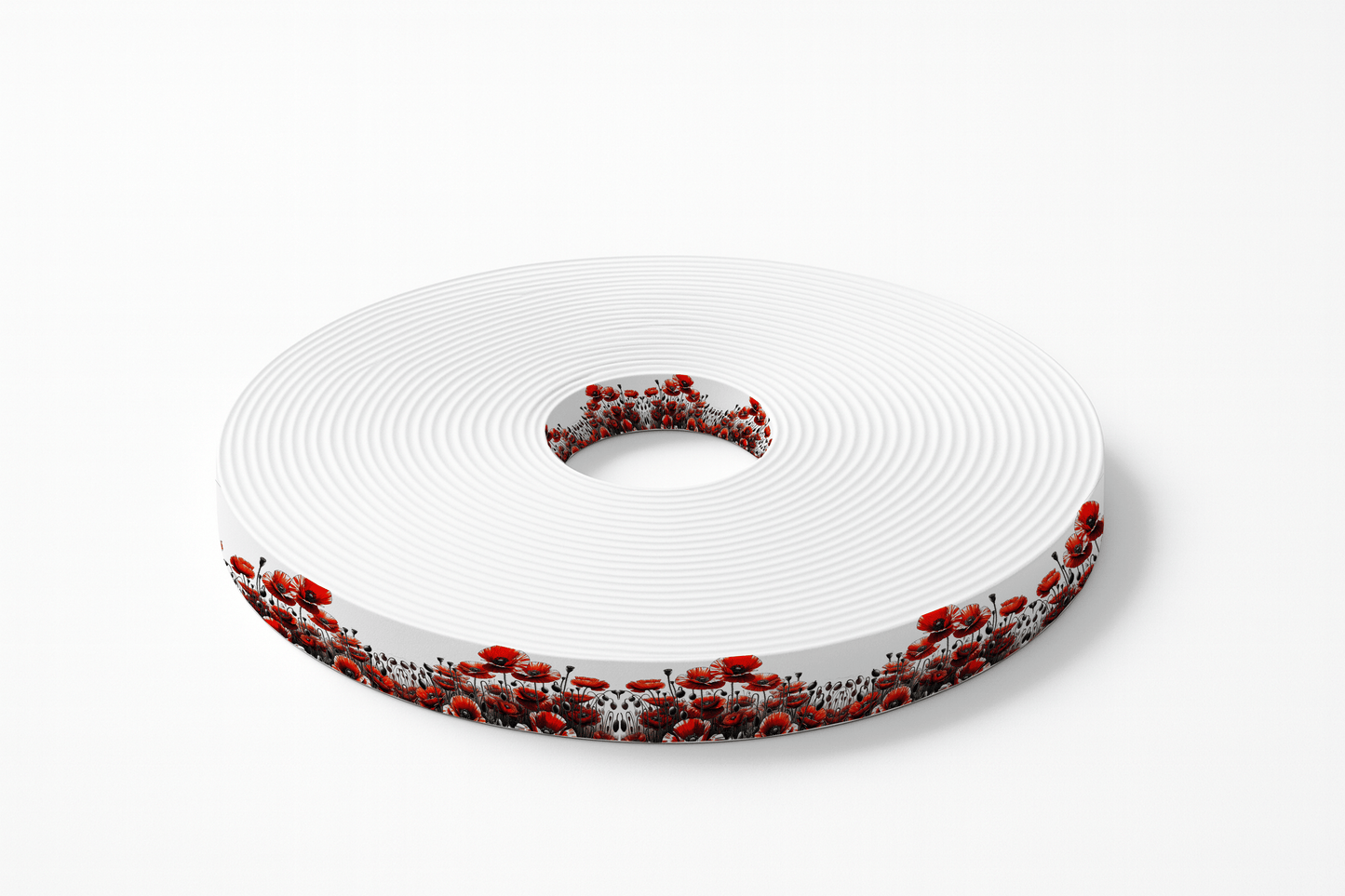 L'atelier du Fourmilier BioThane imprimé au mètre BioThane® imprimé - Coquelicots rouges sur fond clair