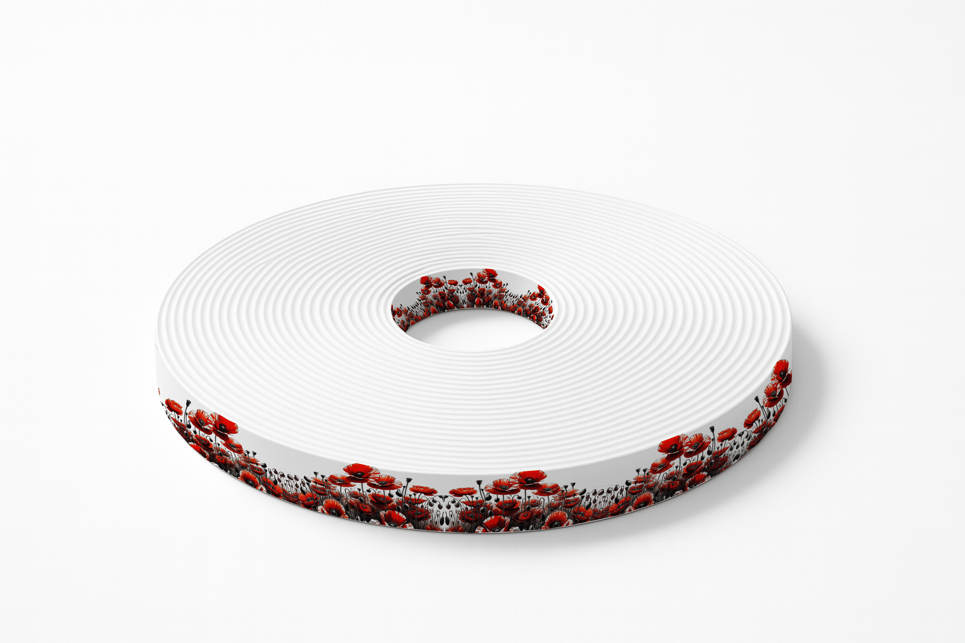 L'atelier du Fourmilier BioThane imprimé au mètre BioThane® imprimé - Coquelicots rouges sur fond clair