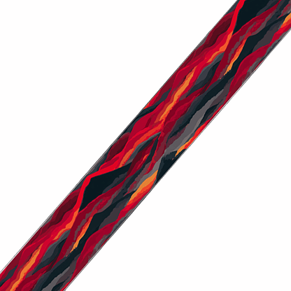 L'atelier du Fourmilier BioThane imprimé au mètre BioThane imprimé – “Coulées de Lave” (Rouge / Orange / Noir)