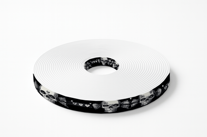 L'atelier du Fourmilier BioThane imprimé au mètre BioThane imprimé - Crâne Romantique Gothique (édition Cœurs & Rubans)