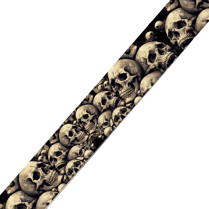 L'atelier du Fourmilier BioThane imprimé au mètre BioThane imprimé – Crânes réalistes en clair-obscur