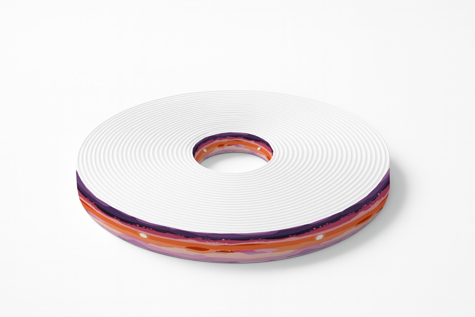 L'atelier du Fourmilier BioThane imprimé au mètre BioThane imprimé – Dégradé solaire rose, violet & orange