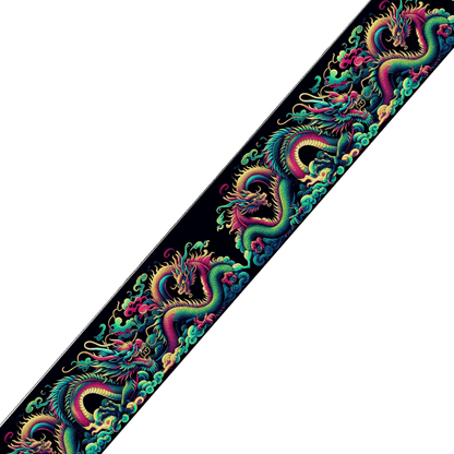 L'atelier du Fourmilier BioThane imprimé au mètre BioThane® imprimé – Dragons Asiatiques multicolores