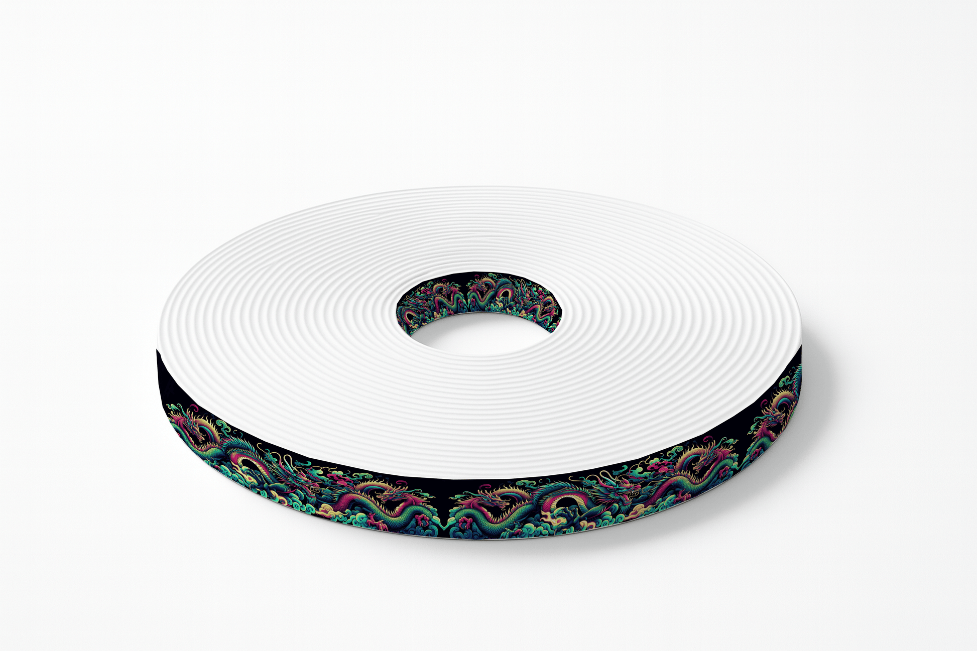 L'atelier du Fourmilier BioThane imprimé au mètre BioThane® imprimé – Dragons Asiatiques multicolores