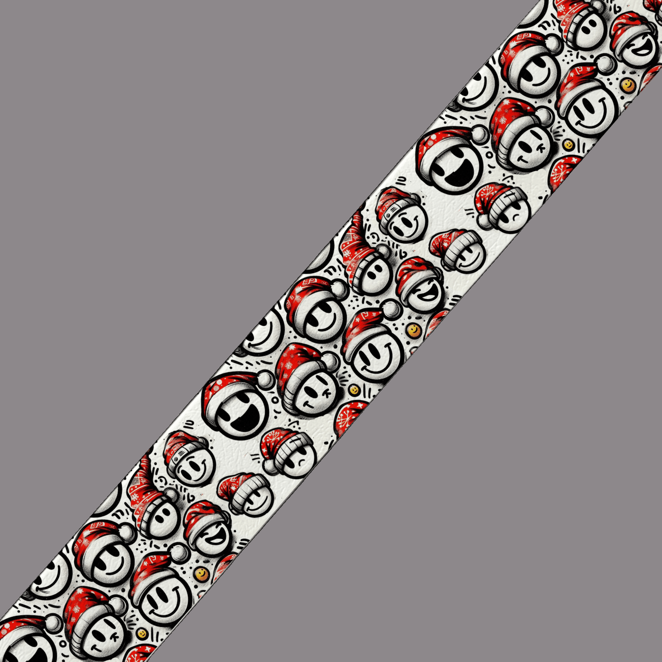 L'atelier du Fourmilier BioThane imprimé au mètre BioThane imprimé - Émoticônes de Noël stylisées (édition hiver)