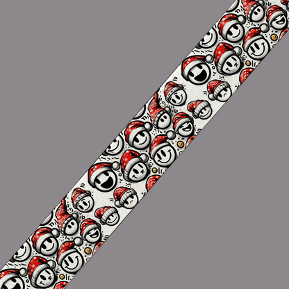 L'atelier du Fourmilier BioThane imprimé au mètre BioThane imprimé - Émoticônes de Noël stylisées (édition hiver)