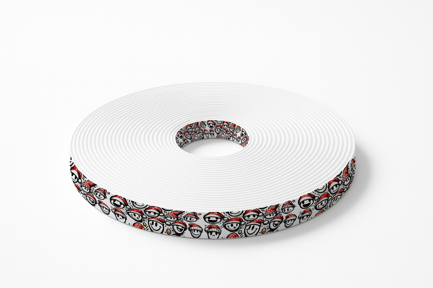 L'atelier du Fourmilier BioThane imprimé au mètre BioThane imprimé - Émoticônes de Noël stylisées (édition hiver)