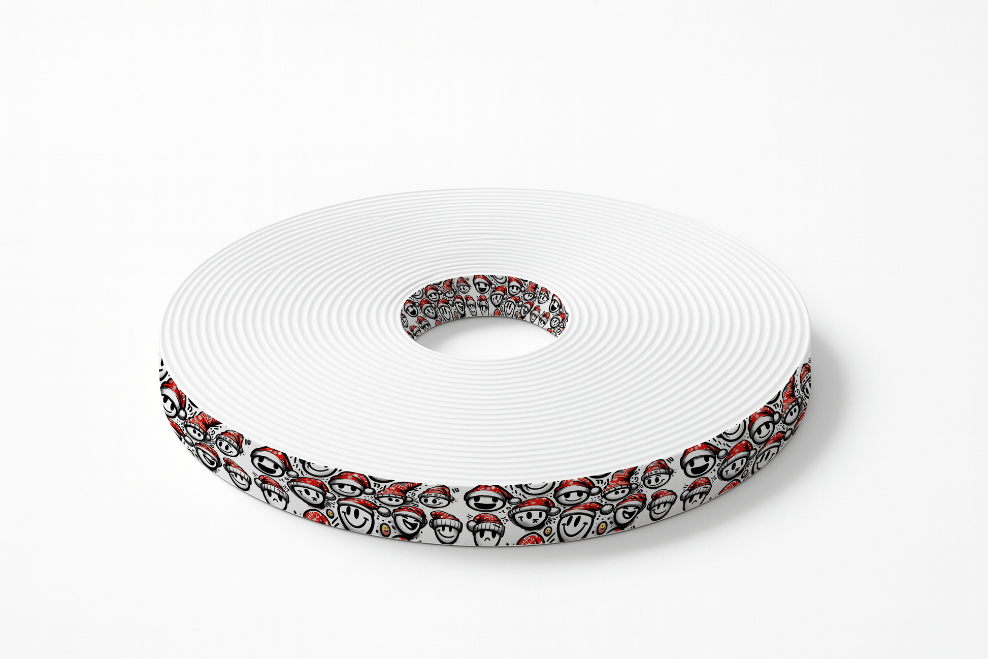 L'atelier du Fourmilier BioThane imprimé au mètre BioThane imprimé - Émoticônes de Noël stylisées (édition hiver)