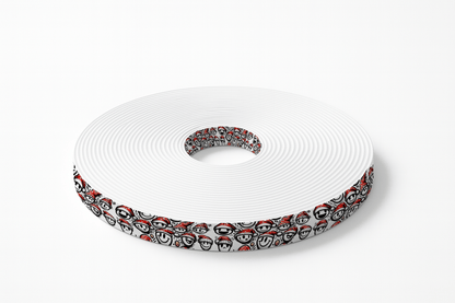 L'atelier du Fourmilier BioThane imprimé au mètre BioThane imprimé - Émoticônes de Noël stylisées (édition hiver)