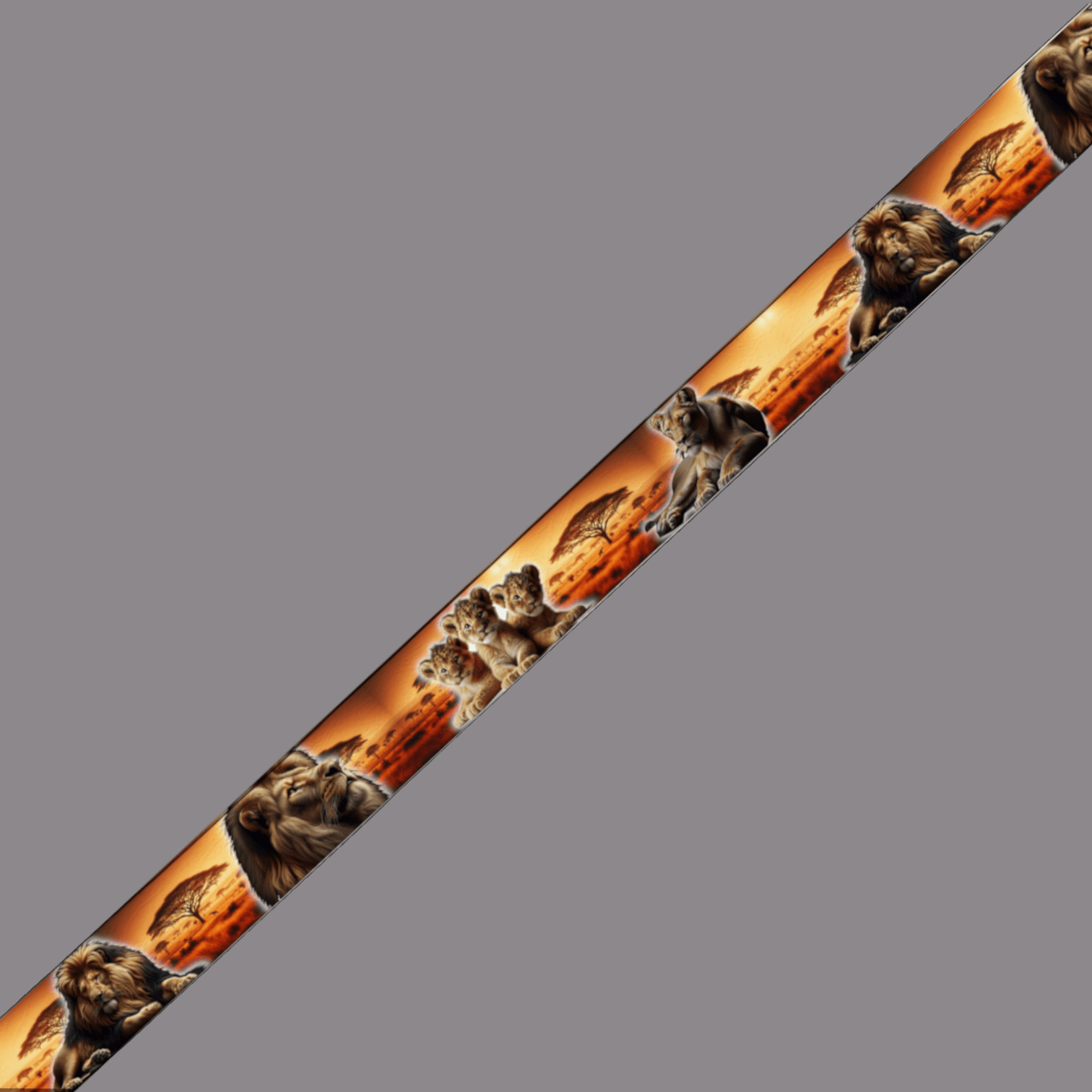 L'atelier du Fourmilier BioThane imprimé au mètre BioThane imprimé - Famille de lions dans la savane