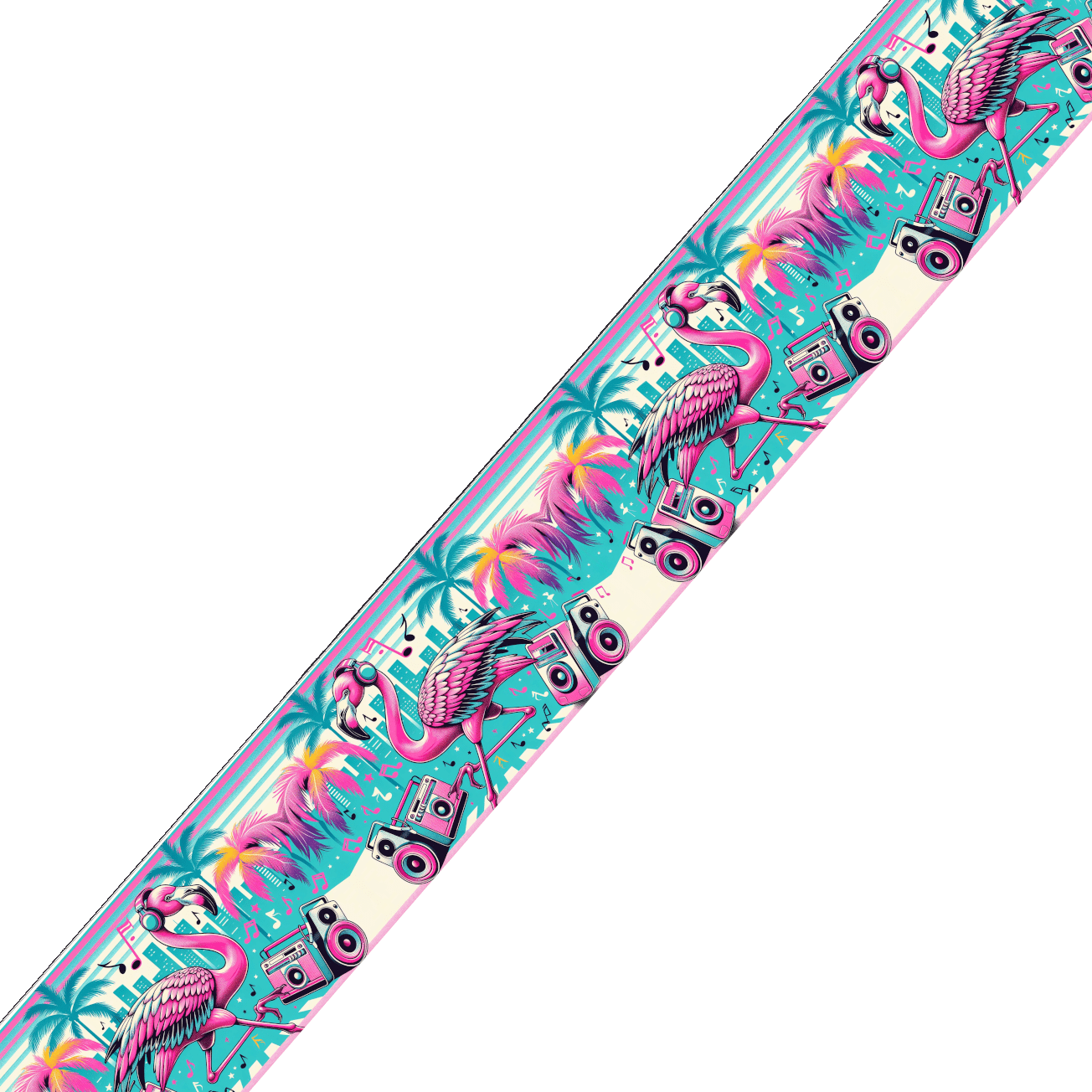 L'atelier du Fourmilier BioThane imprimé au mètre BioThane® imprimé - Flamants Roses Party