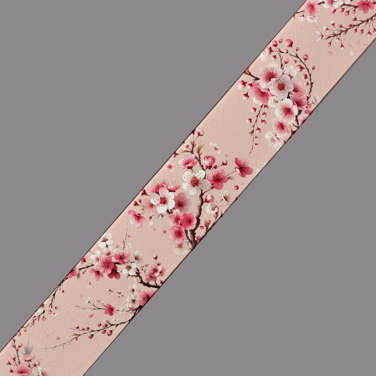 L'atelier du Fourmilier BioThane imprimé au mètre BioThane® imprimé – Fleurs de cerisier sur fond rose poudré