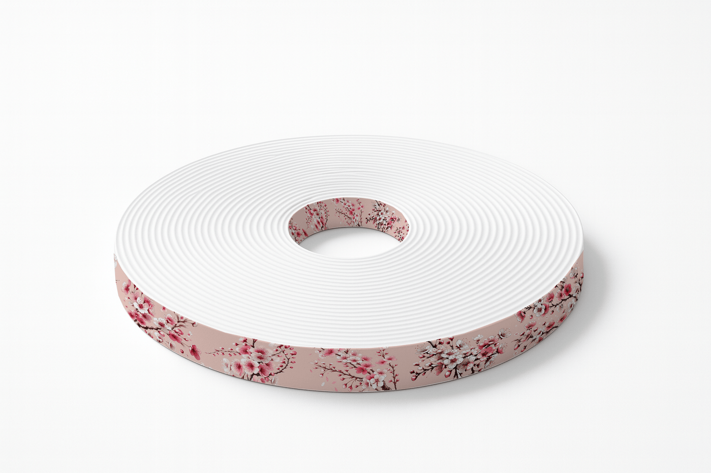 L'atelier du Fourmilier BioThane imprimé au mètre BioThane® imprimé – Fleurs de cerisier sur fond rose poudré