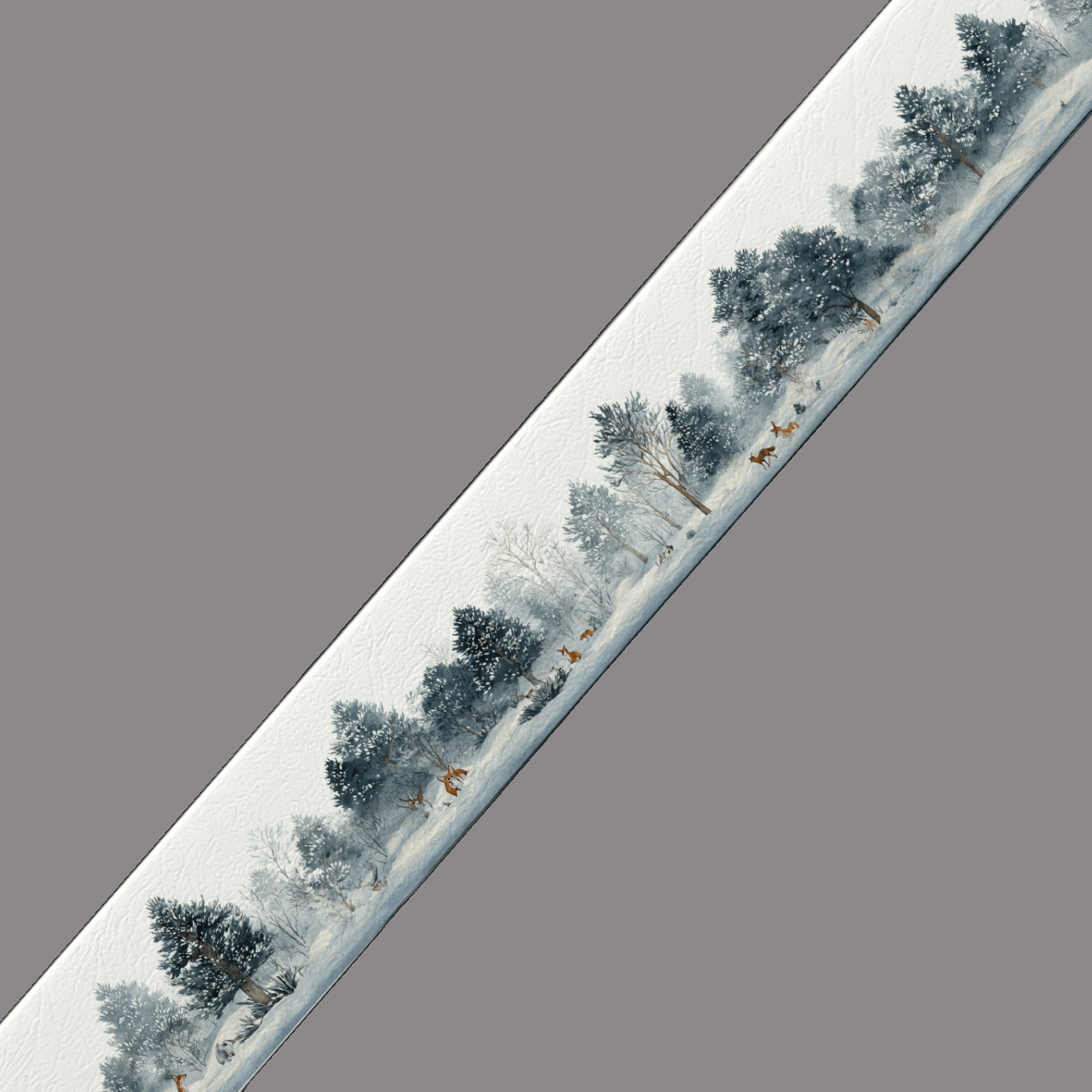 L'atelier du Fourmilier BioThane imprimé au mètre BioThane imprimé “Forêt enneigée & cerfs”