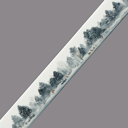 L'atelier du Fourmilier BioThane imprimé au mètre BioThane imprimé “Forêt enneigée & cerfs”