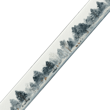 L'atelier du Fourmilier BioThane imprimé au mètre BioThane imprimé “Forêt enneigée & cerfs”