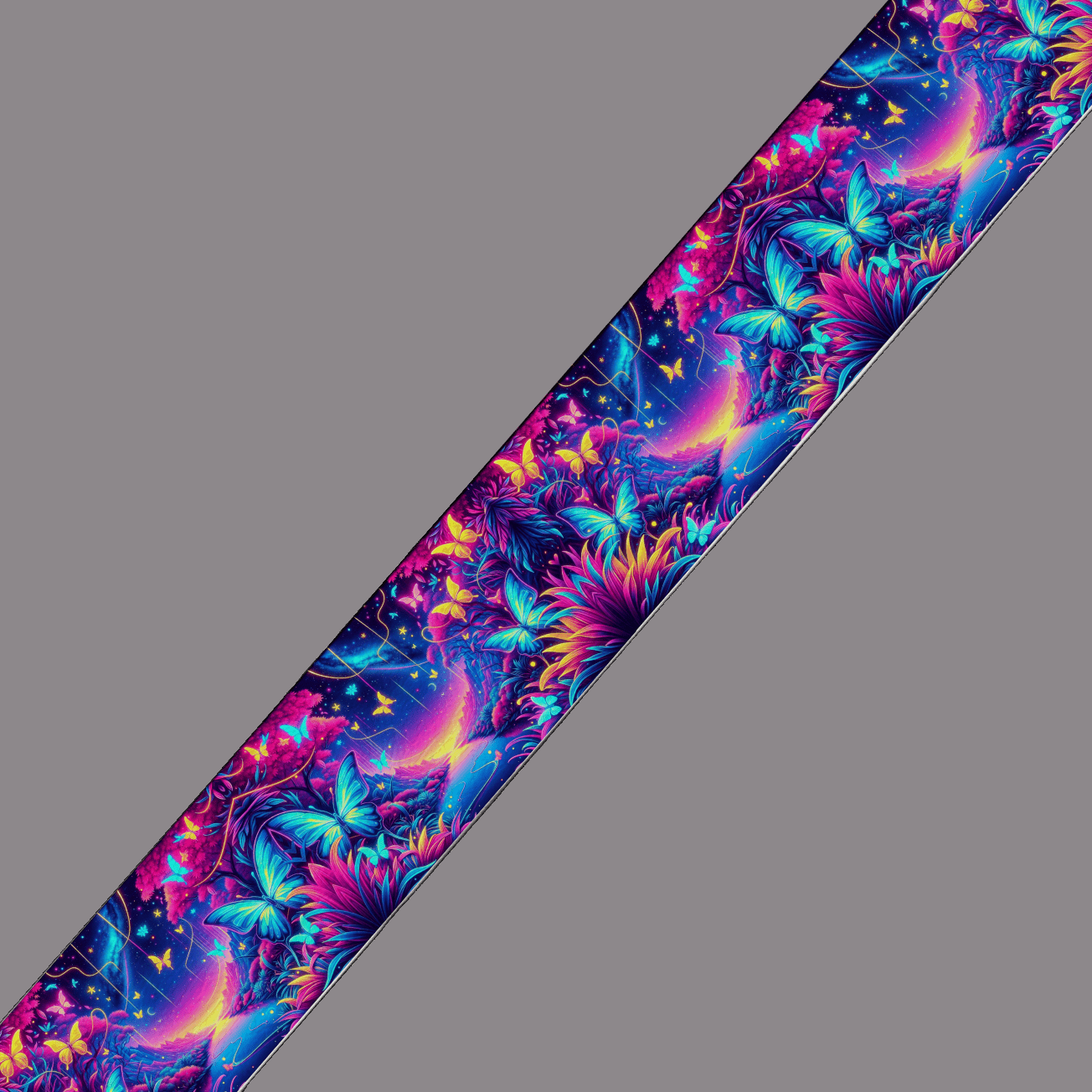 L'atelier du Fourmilier BioThane imprimé au mètre BioThane imprimé « Forêt magique & papillons »