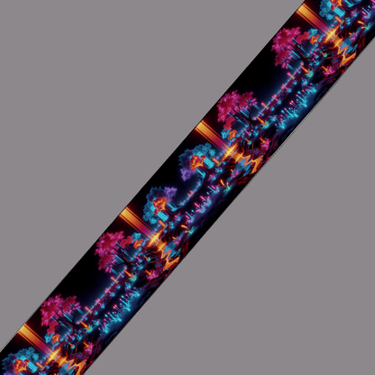 L'atelier du Fourmilier BioThane imprimé au mètre BioThane imprimé – Forêt Néon magique (au mètre)