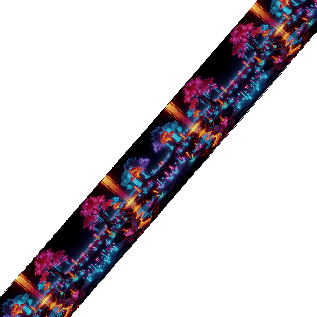 L'atelier du Fourmilier BioThane imprimé au mètre BioThane imprimé – Forêt Néon magique (au mètre)