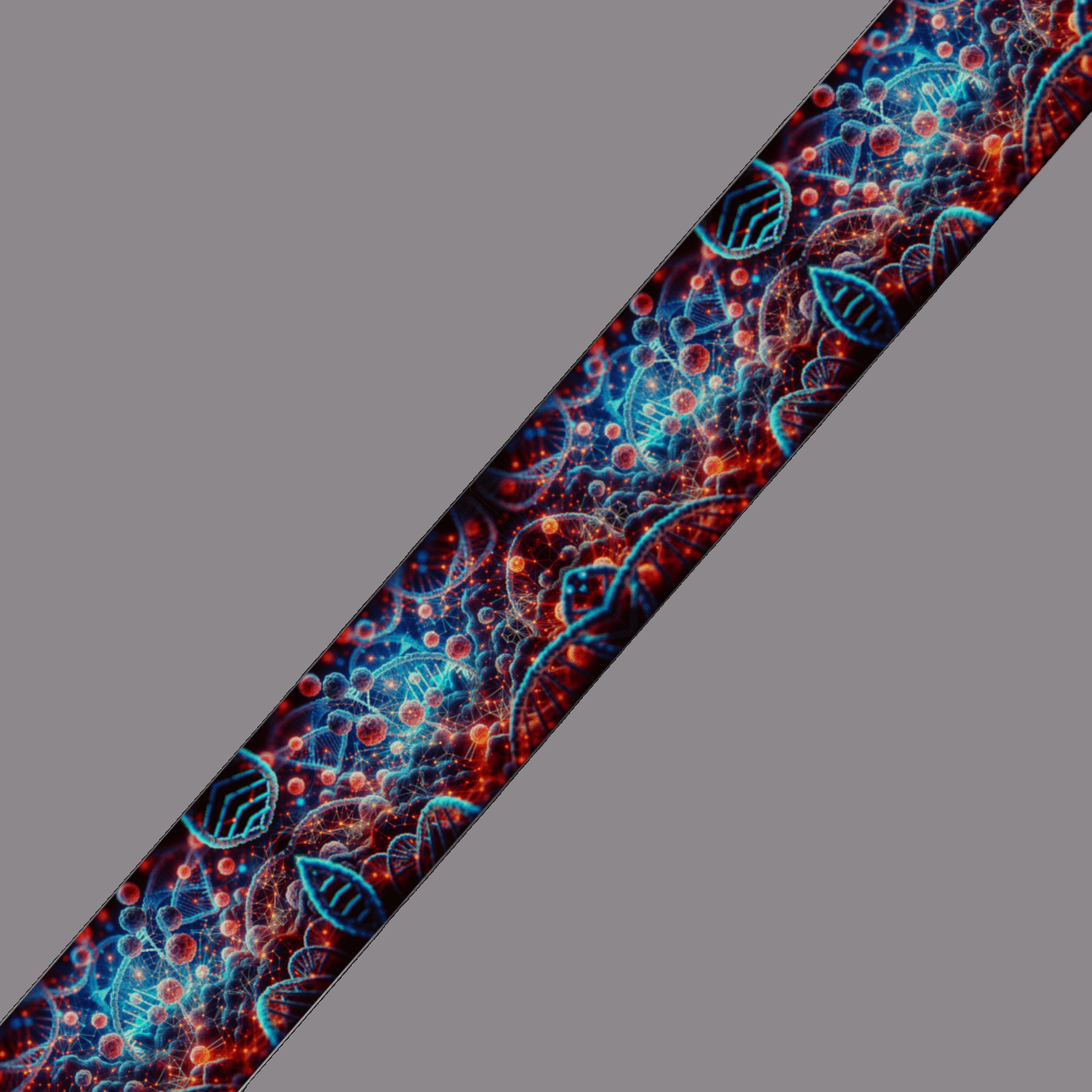 L'atelier du Fourmilier BioThane imprimé au mètre BioThane® imprimé - Fractales rouges & bleues