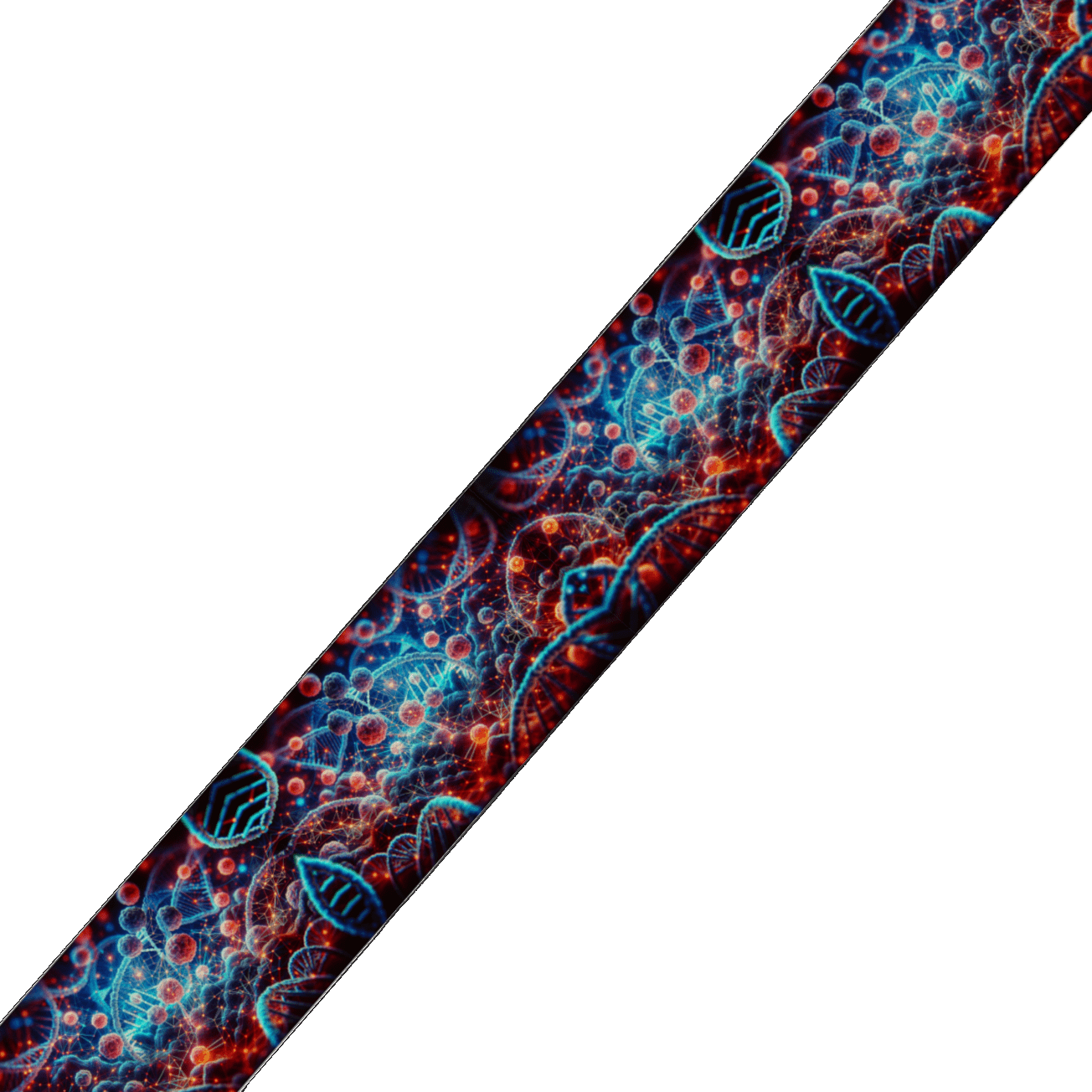 L'atelier du Fourmilier BioThane imprimé au mètre BioThane® imprimé - Fractales rouges & bleues