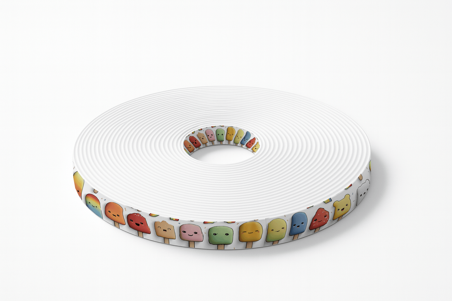 L'atelier du Fourmilier BioThane imprimé au mètre BioThane imprimé "Glaces Kawaii multicolores" – au mètre