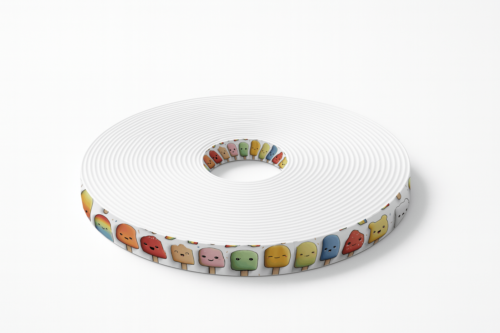 L'atelier du Fourmilier BioThane imprimé au mètre BioThane imprimé "Glaces Kawaii multicolores" – au mètre