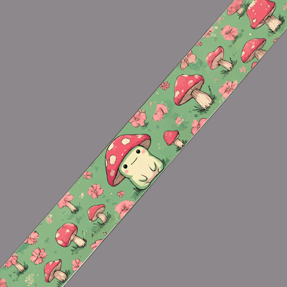 L'atelier du Fourmilier BioThane imprimé au mètre BioThane® imprimé - Grenouille magique & champignons