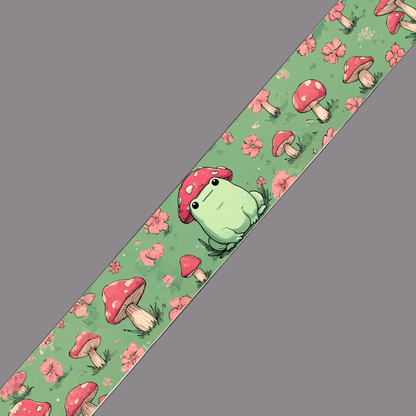 L'atelier du Fourmilier BioThane imprimé au mètre BioThane® imprimé - Grenouille magique & champignons