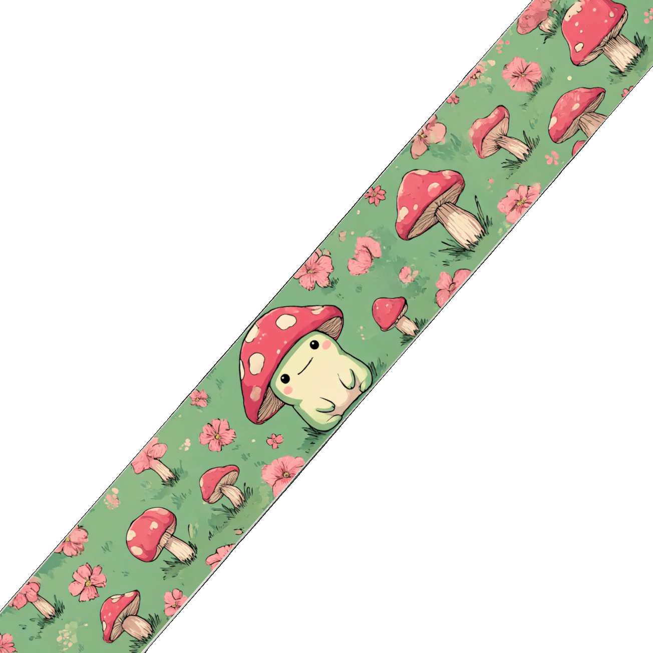 L'atelier du Fourmilier BioThane imprimé au mètre BioThane® imprimé - Grenouille magique & champignons