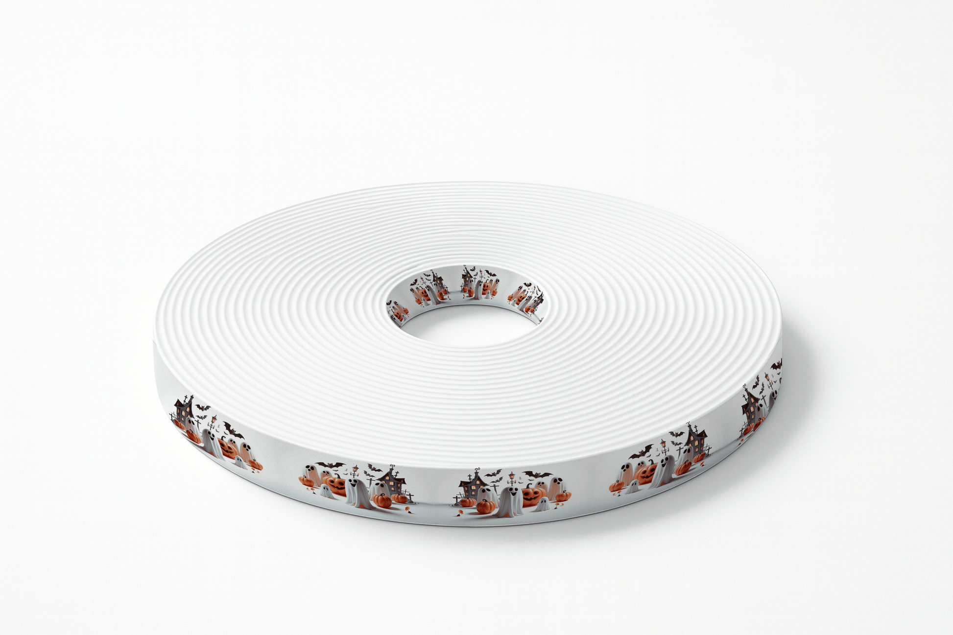 L'atelier du Fourmilier BioThane imprimé au mètre BioThane® imprimé - Halloween Fantômes & Maison Hantée (19mm, 25mm ou 38mm)