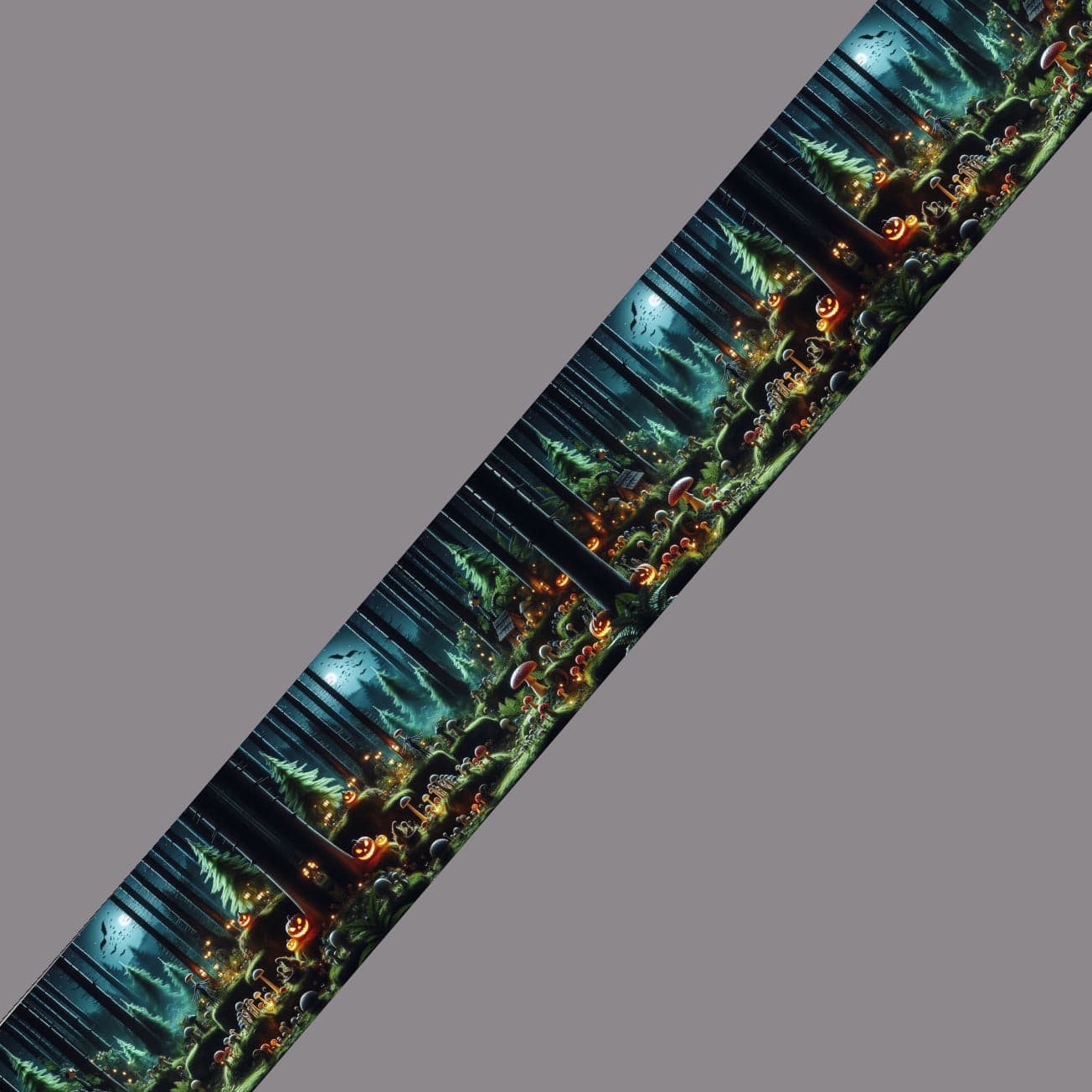 L'atelier du Fourmilier BioThane imprimé au mètre BioThane® imprimé – Halloween féérique en forêt sombre