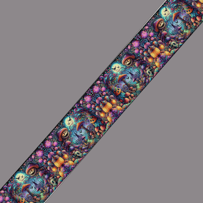 L'atelier du Fourmilier BioThane imprimé au mètre BioThane® imprimé Halloween magique - Citrouilles & Forêt enchantée