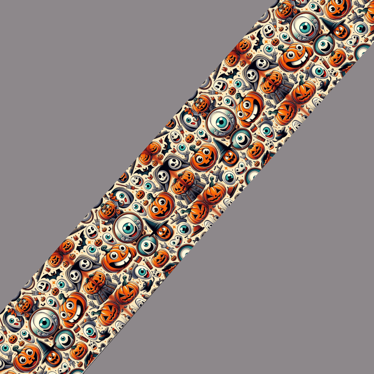 L'atelier du Fourmilier BioThane imprimé au mètre BioThane® imprimé – Halloween Monstres rigolos & citrouilles