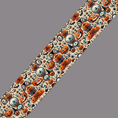 L'atelier du Fourmilier BioThane imprimé au mètre BioThane® imprimé – Halloween Monstres rigolos & citrouilles