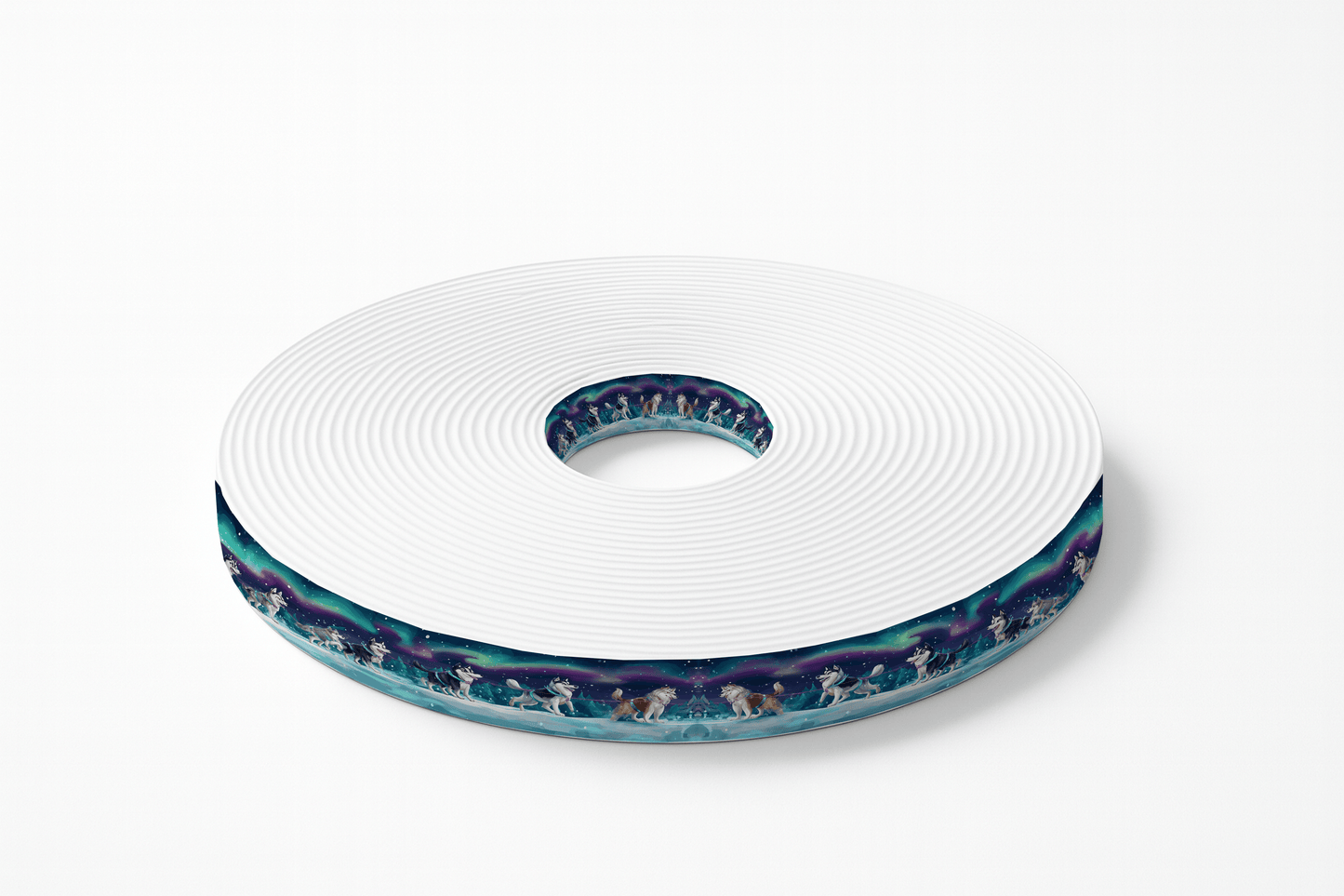 L'atelier du Fourmilier BioThane imprimé au mètre BioThane imprimé “Huskies sous les Aurores Boréales”