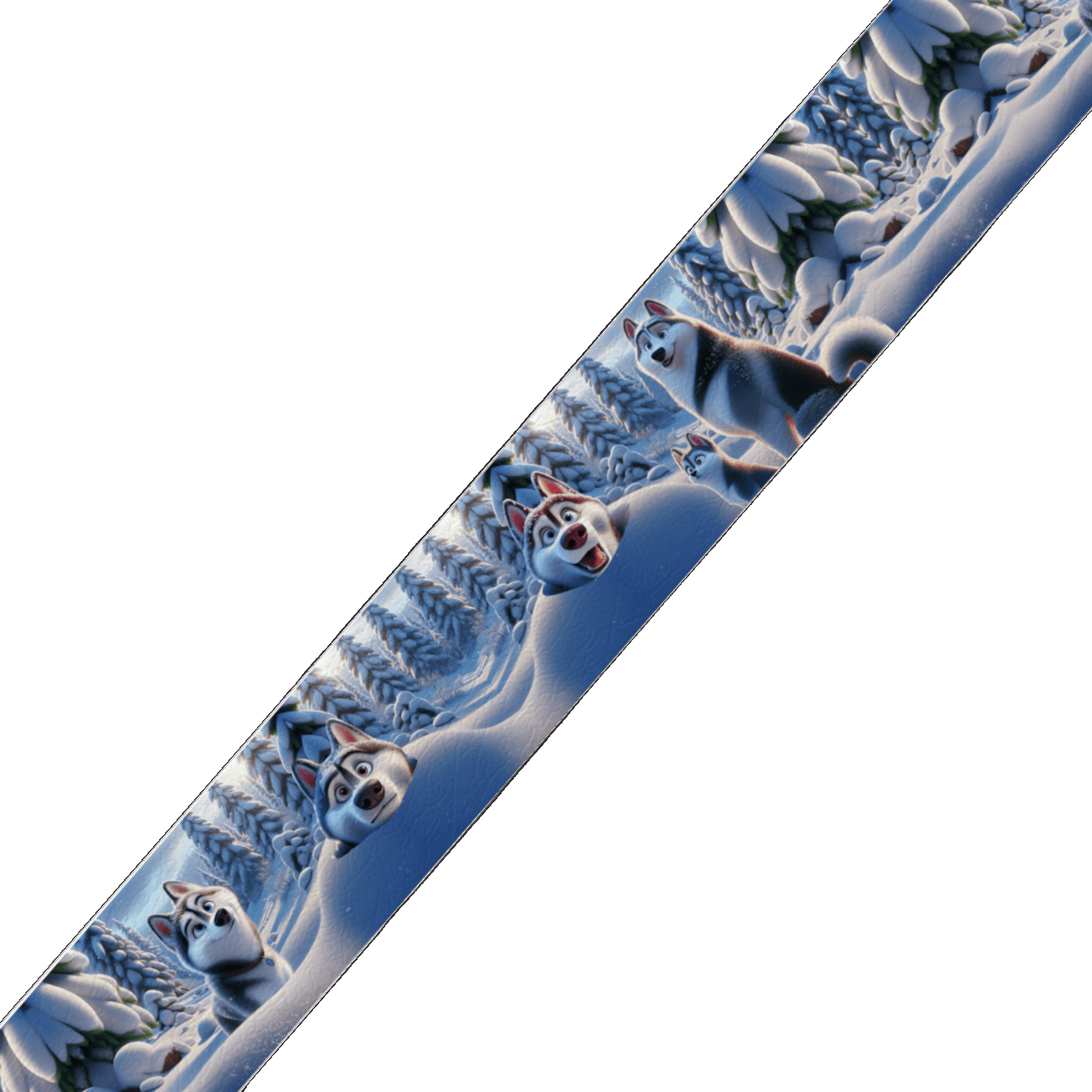 L'atelier du Fourmilier BioThane imprimé au mètre BioThane imprimé - Husky dans la neige