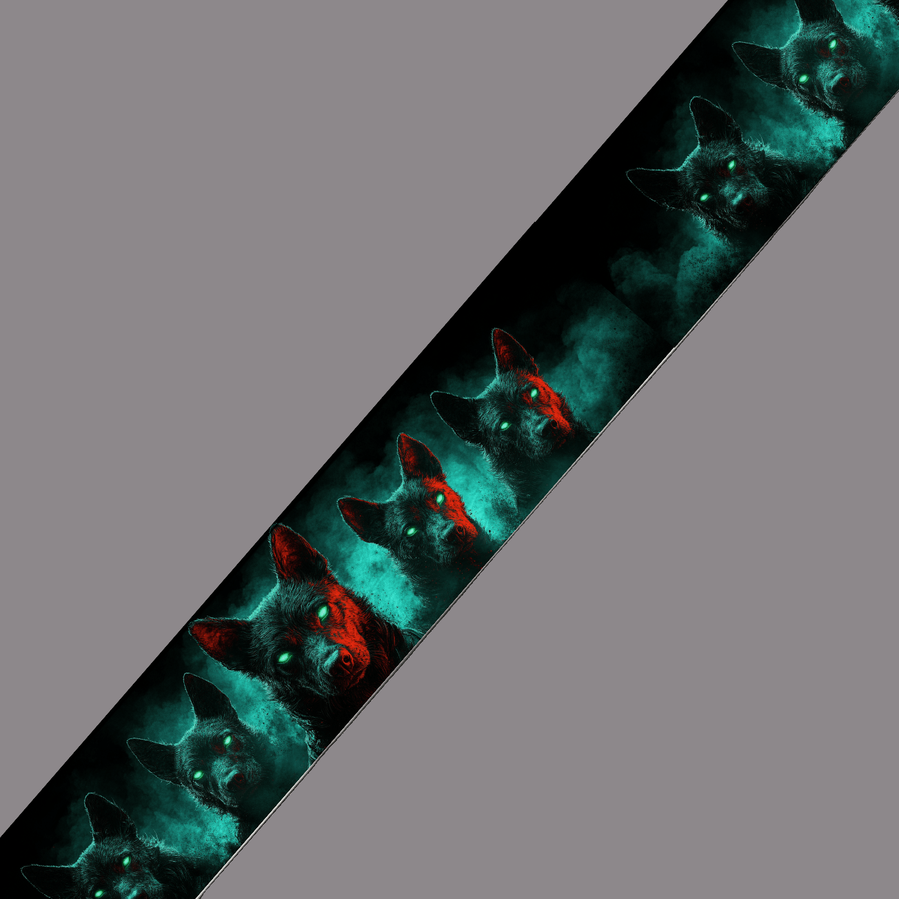 L'atelier du Fourmilier BioThane imprimé au mètre BioThane imprimé – loups Fantômes dans la Brume