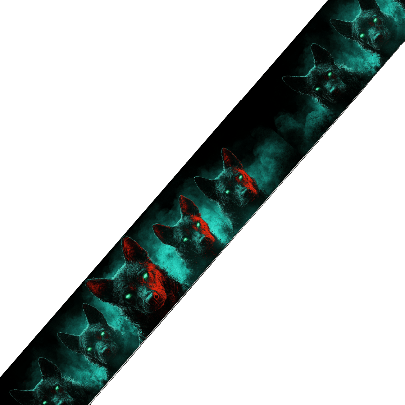 L'atelier du Fourmilier BioThane imprimé au mètre BioThane imprimé – loups Fantômes dans la Brume