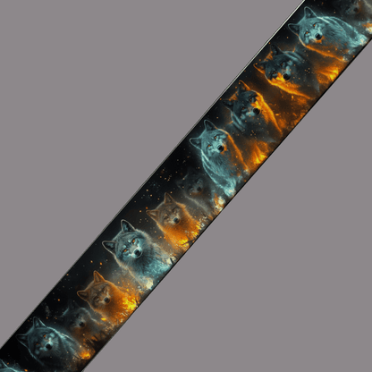 L'atelier du Fourmilier BioThane imprimé au mètre BioThane imprimé - Loups galactiques flamboyants