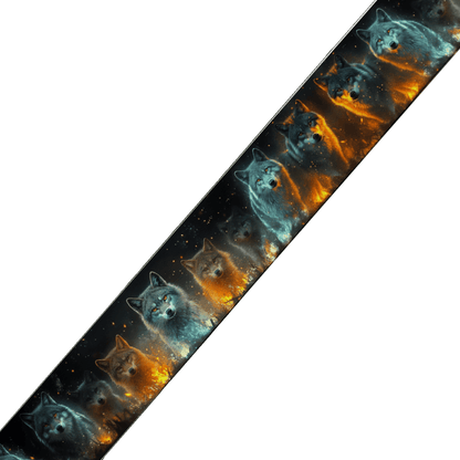 L'atelier du Fourmilier BioThane imprimé au mètre BioThane imprimé - Loups galactiques flamboyants