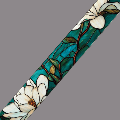 L'atelier du Fourmilier BioThane imprimé au mètre BioThane imprimé Magnolia vitrail