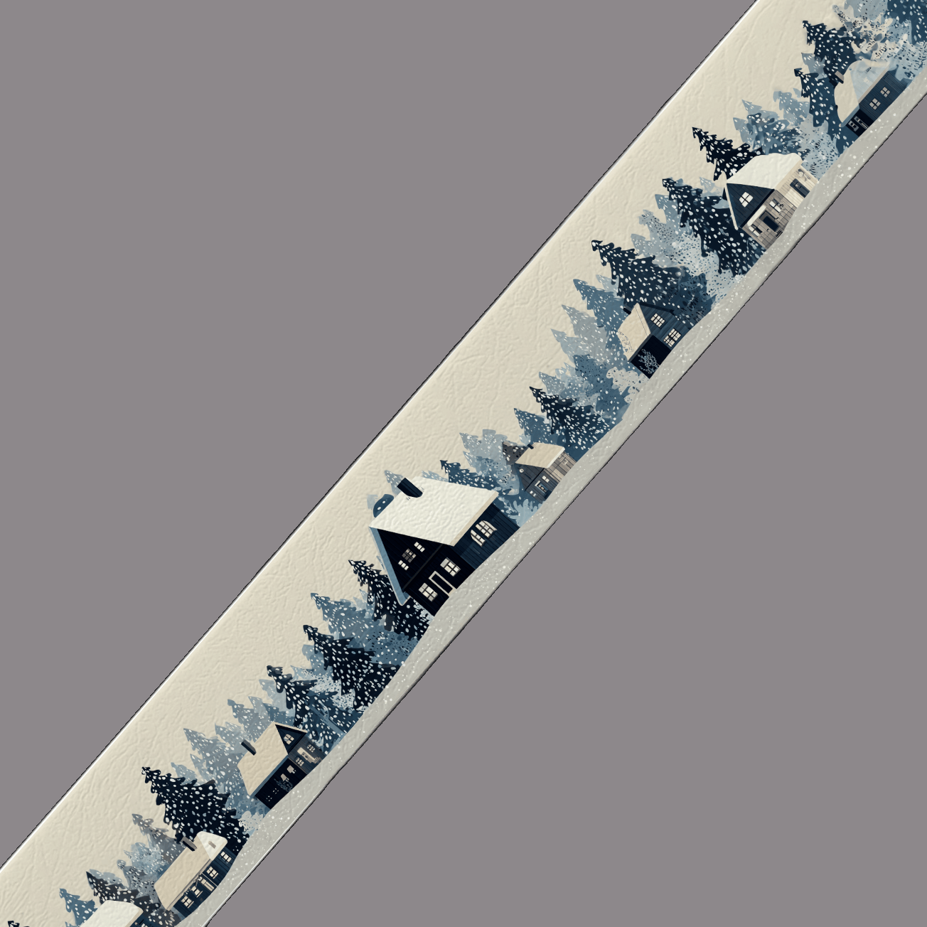 L'atelier du Fourmilier BioThane imprimé au mètre BioThane imprimé “Maisons sous la neige”