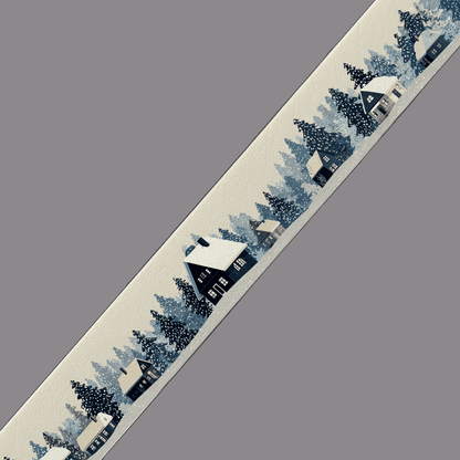 L'atelier du Fourmilier BioThane imprimé au mètre BioThane imprimé “Maisons sous la neige”