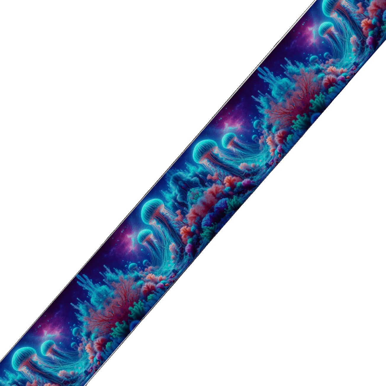 L'atelier du Fourmilier BioThane imprimé au mètre BioThane imprimé – Méduses Galactiques (au mètre)