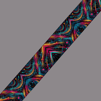 L'atelier du Fourmilier BioThane imprimé au mètre BioThane® imprimé – Motif Abstrait "Ondes Électro" Multicolore