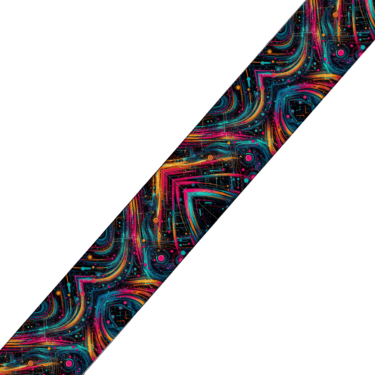 L'atelier du Fourmilier BioThane imprimé au mètre BioThane® imprimé – Motif Abstrait "Ondes Électro" Multicolore