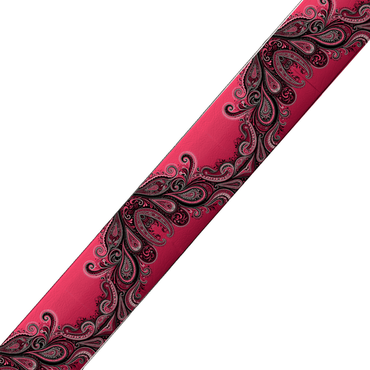 L'atelier du Fourmilier BioThane imprimé au mètre BioThane® imprimé – Motif baroque arabesque rose